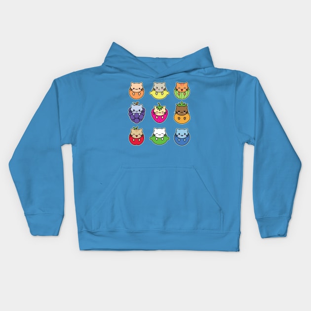 Fruit Cats Kids Hoodie by Kappacino Creations